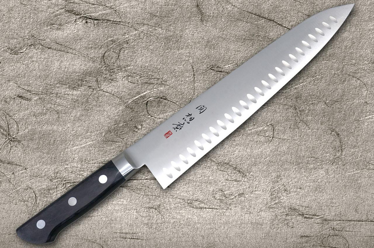 Fujiwara Kanefusa (SOUMA) Mo-Edelstahl Dimples Japanisches Chef-Gyuto-Messer 240mm